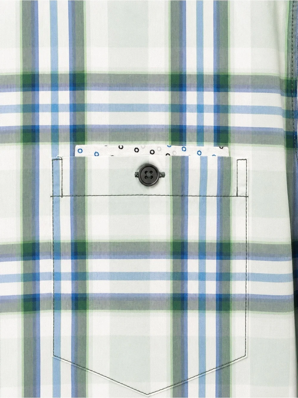 7 Diamonds Vintage Men’s XL Plaid Button Up Shirt Green Blue 100% Cotton Short
